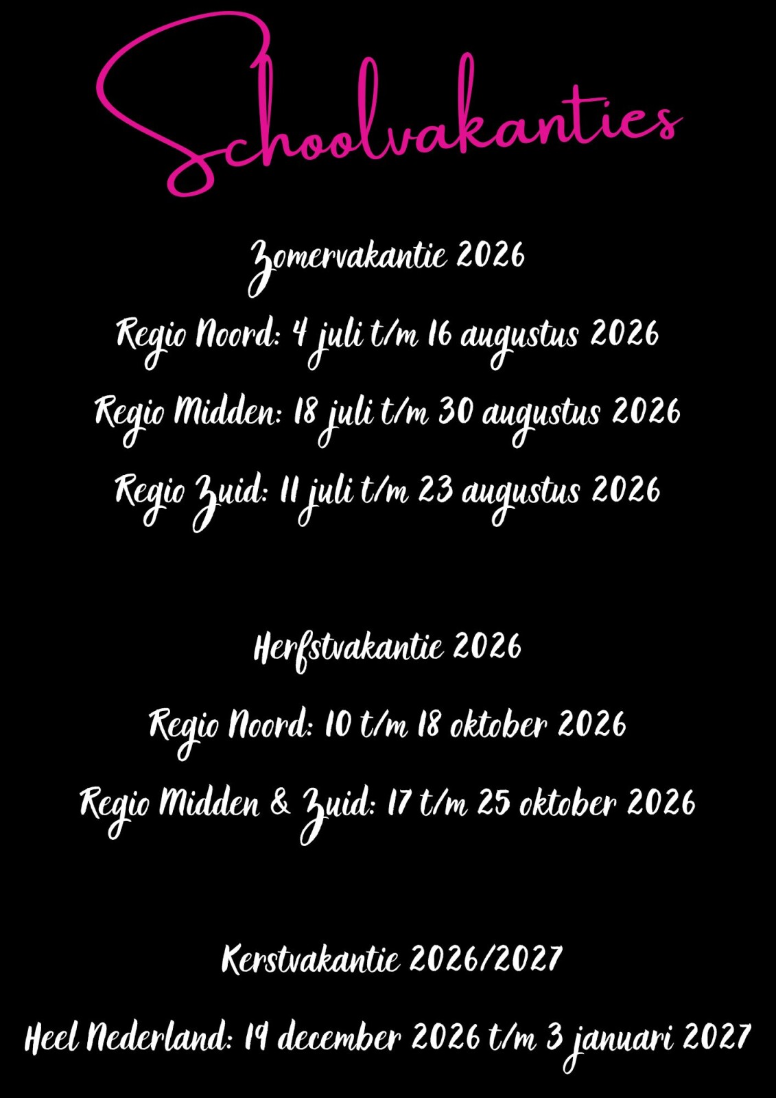 schoolvakanties 2026 deel 2